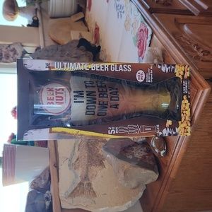 Ultimate Beer Glass 70oz "I'm Down to One Beer a Day" Beer Nuts NWT